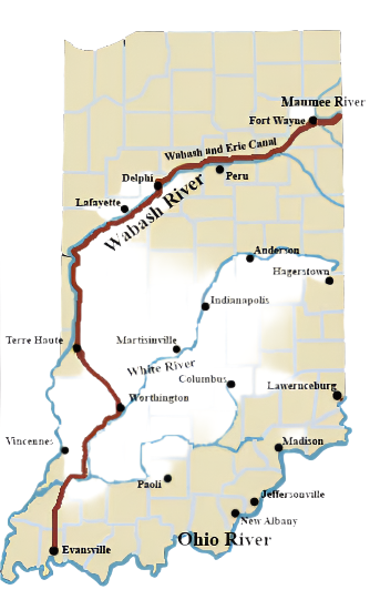 Wabash & Erie Canal Map